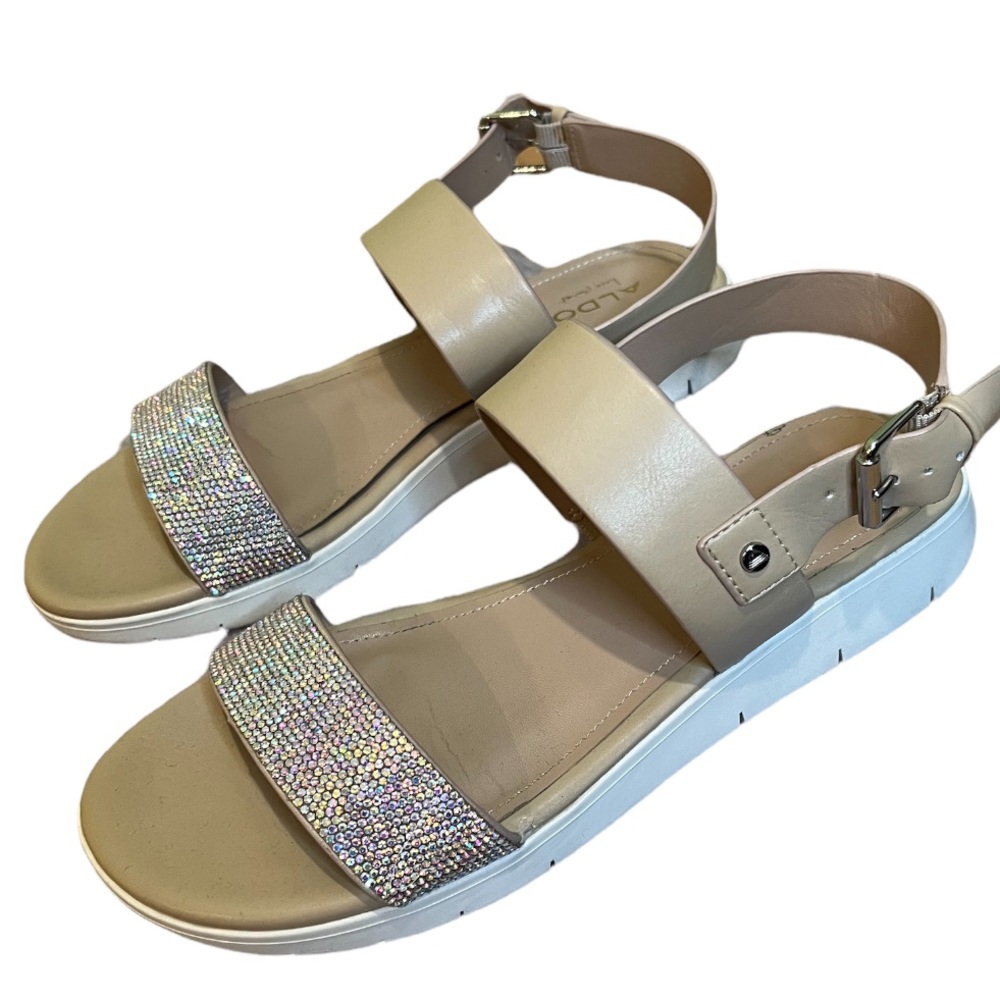 ALDO Beige Sandals with Rhinestones / Sz.9